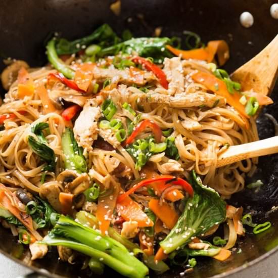 Chicken Stir Fry with Rice Noodles - Recipe photo by RecipeTin Eats