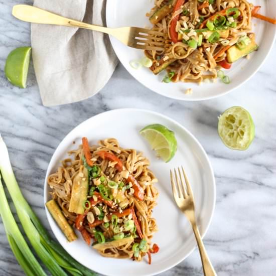 Miso Vegetable Pad Thai - Recipe photo by pumpkinandpeanutbutter