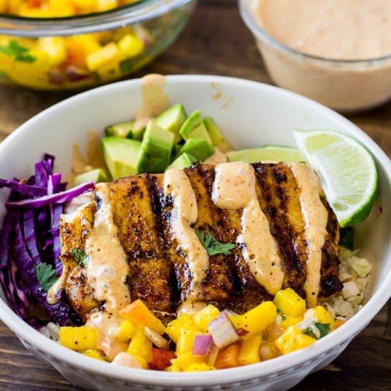 Grilled Mahi Mahi Taco Bowls - Recipe photo by fithappyfree