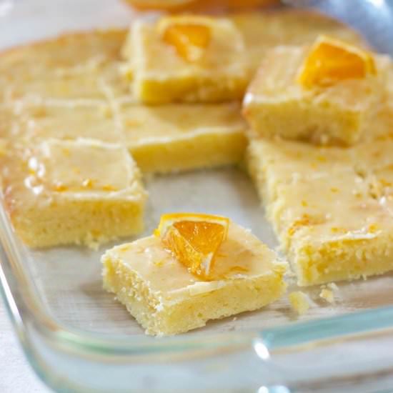 Glazed Orange Bars - Recipe photo by laughingspatula.com