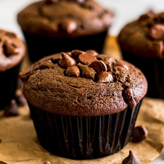 Small-batch Chocolate Chip Muffins - Recipe photo by BakingMischief