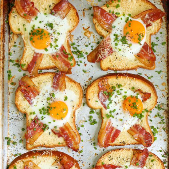 Sheet Pan Egg-in-a-Hole - Recipe photo by damndelicious