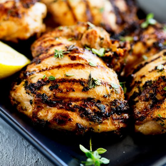 Grilled Apple Cider Thyme Chicken - Recipe photo by sprinkles and sprouts