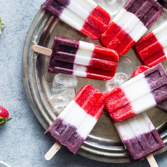 Red, White, & Blueberry Popsicles - Recipe photo by foodfaithfitness