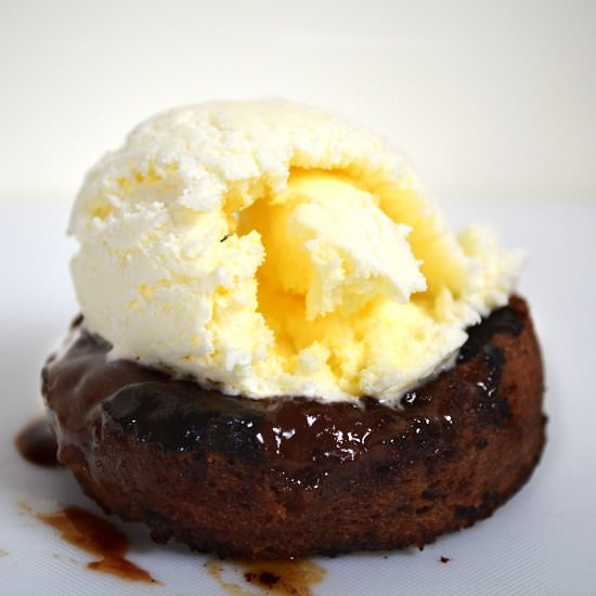 Salted Caramel Lava Cakes - Recipe photo by lightscamerabake