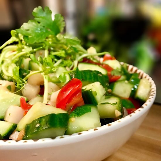 Spicy Cucumber and Tomato Salad - Recipe photo by kitchengonerogue
