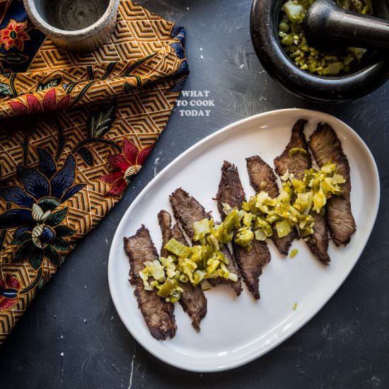 Indonesian Spicy Beef Jerky - Recipe photo by WhatToCookToday