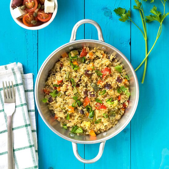 Mediterranean Vegetable Quinotto - Recipe photo by thehungrybites.com