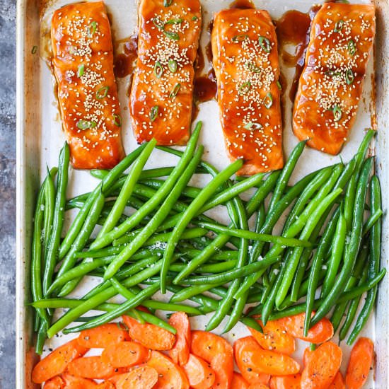 Sheet Pan Teriyaki Salmon - Recipe photo by damndelicious