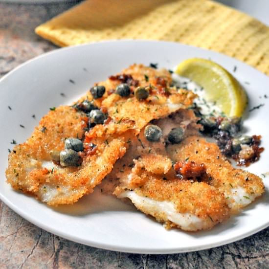 Dover Sole with Lemon Caper Sauce - Recipe photo by mydeliciousmeals.com