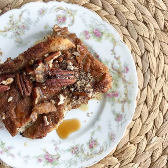 Overnight Caramel Pear French Toast - Recipe photo by theyumyumfactor