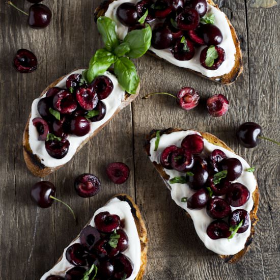Ricotta & Balsamic Cherries - Recipe photo by Inside the rustic kitchen