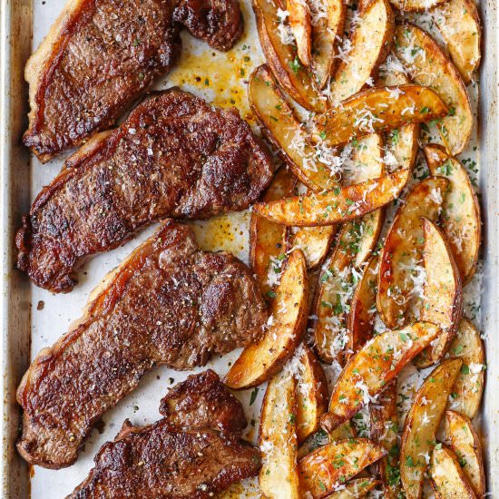 Sheet Pan Steak and Fries - Recipe photo by damndelicious