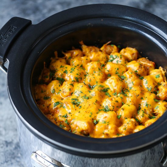 Slow Cooker Tater Tot Casserole - Recipe photo by damndelicious