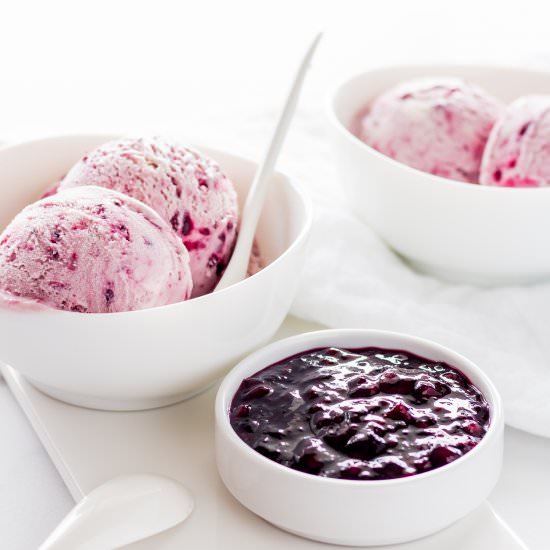 2-ingredient Boysenberry Ice Cream - Recipe photo by Spoonabilities