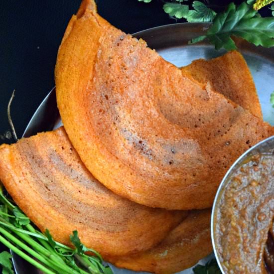 Carrot & Oats Dosa/Crepes - Recipe photo by Cookilicious