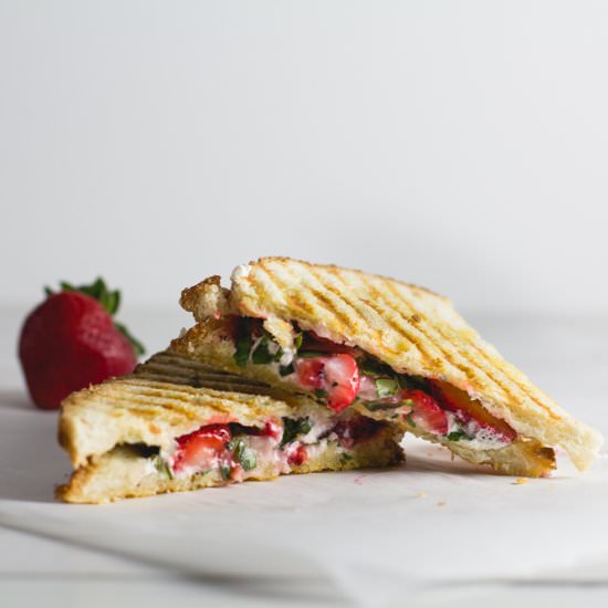 Fruit, Herb + Goat Cheese Panini - Recipe photo by coffeeandcrumbs