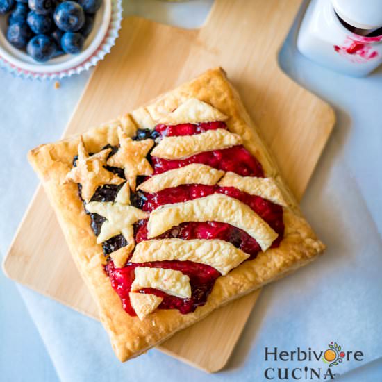 American Flag Fruit Pie - Recipe photo by Herbivore Cucina