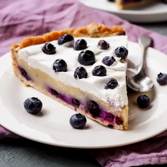 Blueberry Custard Tart (Vegan + GF) - Recipe photo by fullofplants