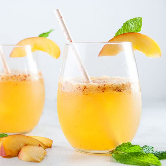 Peach Wine Spritzers - Recipe photo by SeasonedSprinkles