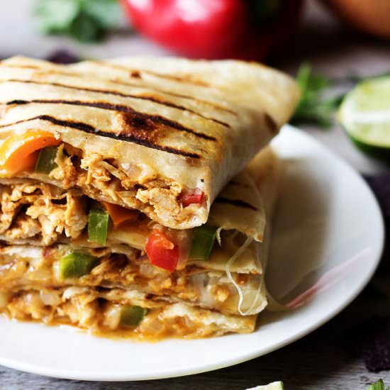 Grilled Cheesy Chicken Quesadillas - Recipe photo by berlyskitchen