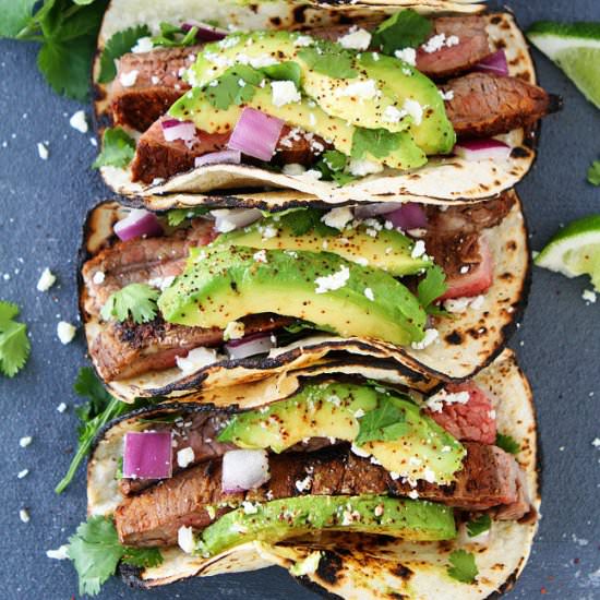 Grilled Steak Tacos - Recipe photo by twopeasandtheirpod