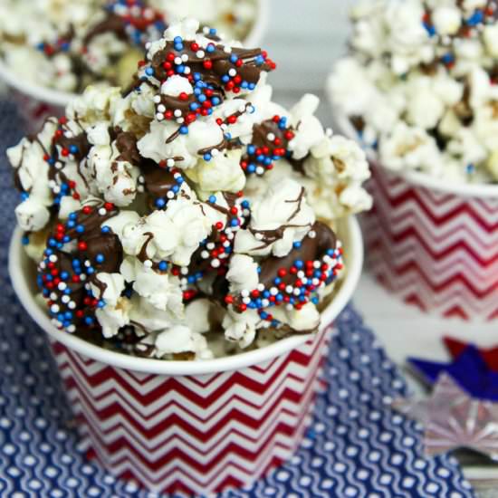 Dark Chocolate Patriotic Popcorn - Recipe photo by RunninginaSkirt