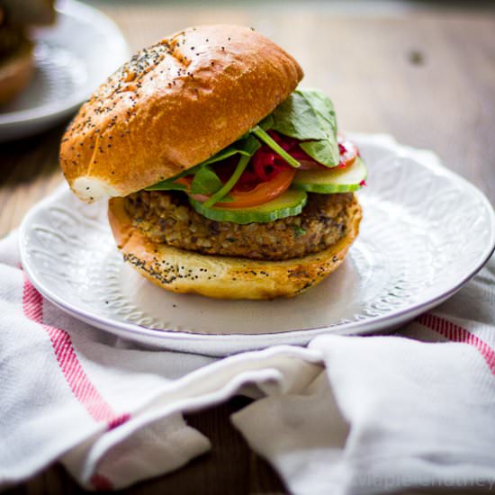 Rice and Bean Burger - Recipe photo by maplechutney
