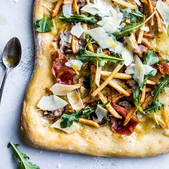White Truffle Pizza with Fries - Recipe photo by thealmondeater