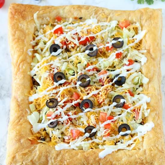 Easy Puff Pastry Taco Pizza - Recipe photo by ruchiskitchen