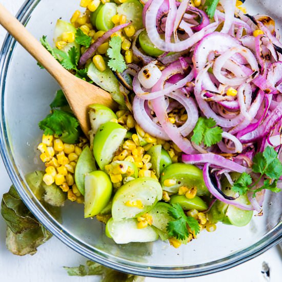 Mexican Corn and Tomatillo Salad - Recipe photo by foodfaithfitness