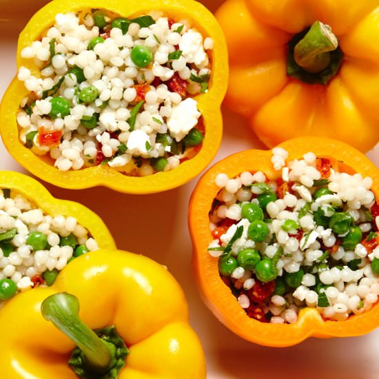 COUSCOUS & HERB STUFFED PEPPERS - Recipe photo by BiteMeMore