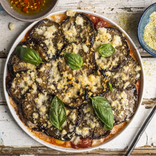 Fried Aubergine with Goat's Cheese - Recipe photo by heinstirred