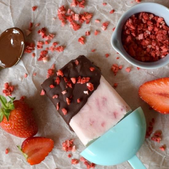 Strawberry Yogurt Lollies - Recipe photo by OnlyCrumbsRemain