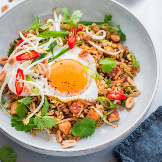 Brown Rice Nasi Goreng & Crisp Tofu - Recipe photo by The Hungry Cook