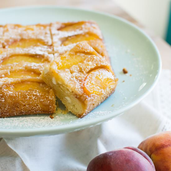 Upside Down Peaches and Cream Bars - Recipe photo by kristinkitchen