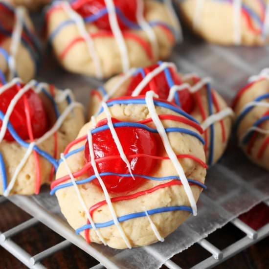 Red, White, & Blue Cherry Cookies - Recipe photo by thekitchenismyplayground