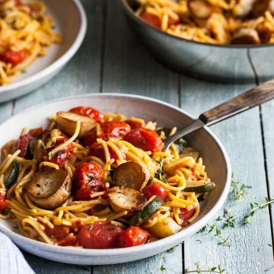 Mushroom Scallop & Tomato Pasta - Recipe photo by thefullhelping