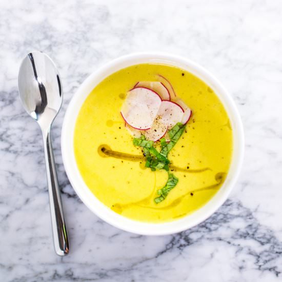 Vegan Sweet Corn Velouté - Recipe photo by thecuriouschickpea