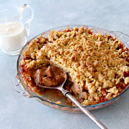 Rhubarb Apple Caramel Crumble - Recipe photo by berry sweet life