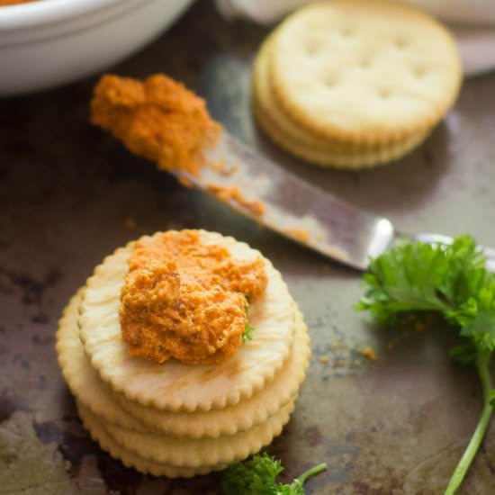 Smoked Almond Cheddar Spread - Recipe photo by ohmyveggies