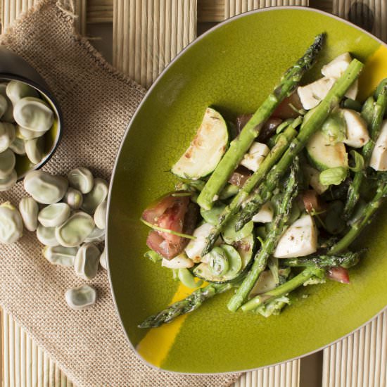 Asparagus with Fava Beans - Recipe photo by Flymetothespoon