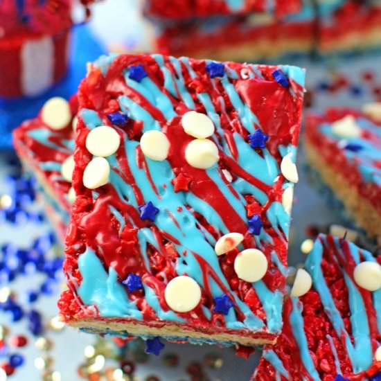 Red White and Blue Rice Treats - Recipe photo by peasandpeonies