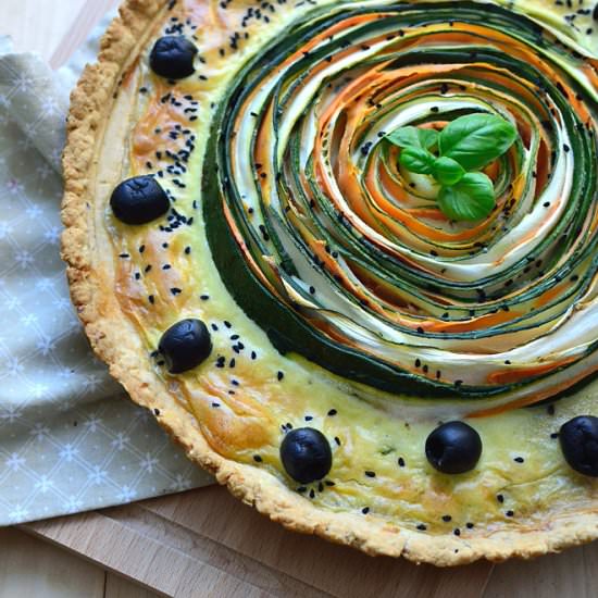 Zucchini carrot rose tart - Recipe photo by planetasmaku