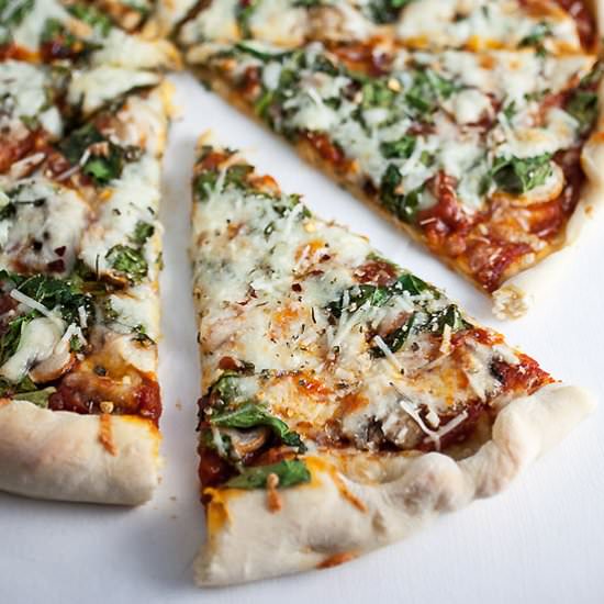 Homemade Mushroom and Arugula Pizza - Recipe photo by therusticfoodie