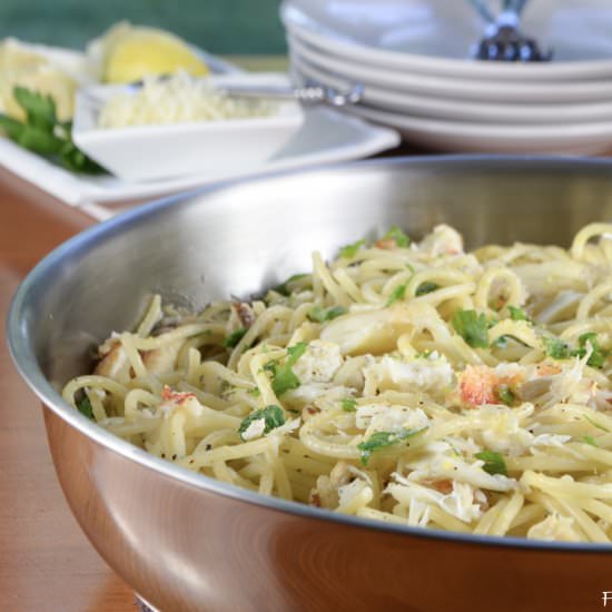 Spaghetti with Crab - Recipe photo by For the Love of Cooking