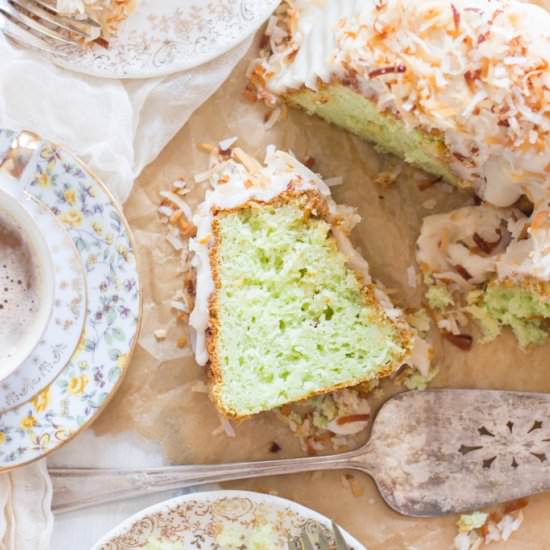 Coconut Pistachio Bundt Cake - Recipe photo by thegoldlininggirl