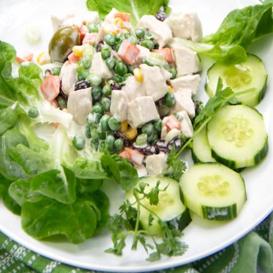Brazilian Chicken Salad: Salpicão - Recipe photo by panning the globe