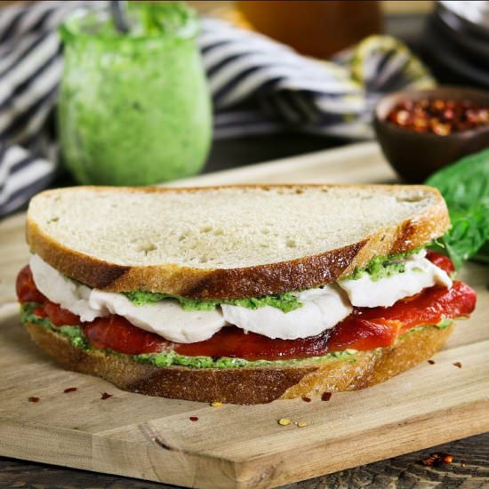 Roasted Red Pepper Sandwich - Recipe photo by Vegan Huggs
