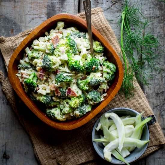 Healthier Broccoli Cheddar Salad - Recipe photo by healthy seasonal recipes